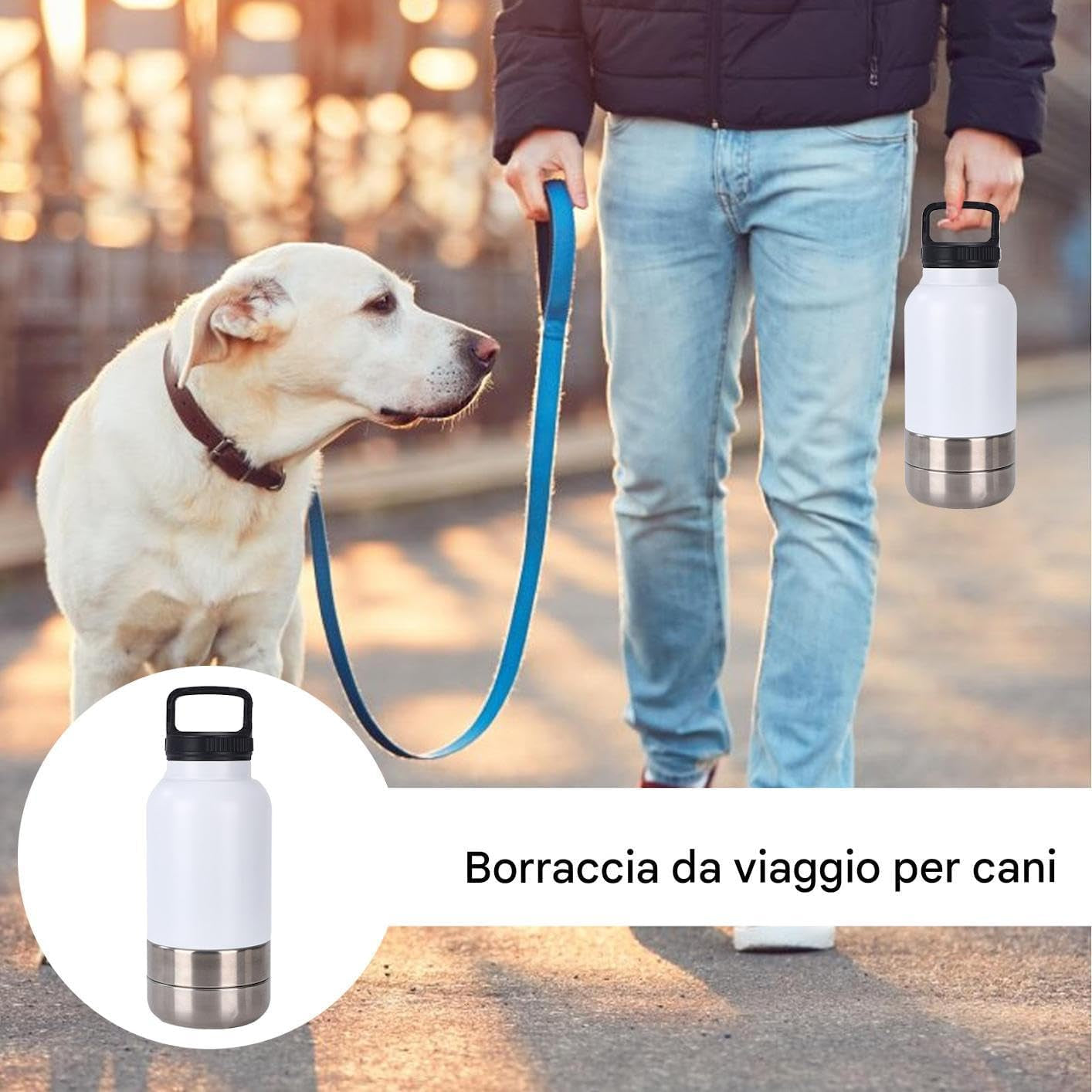 Portable Dog Water Bottle 1520Ml Pet Drinking Dispenser | Puppy Water Bottle with Bowl for Hiking Camping Outdoor Picnic Walking Dormitory Apartment