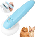 Pet Brush, Dog Brush, Cat Brush, Hair Remover, Pet Brush, Self-Cleaning Slicker Brush, Soft Stainless Steel Bristles, Quickly Remove Matted Hair, Grooming Brush (Blue)