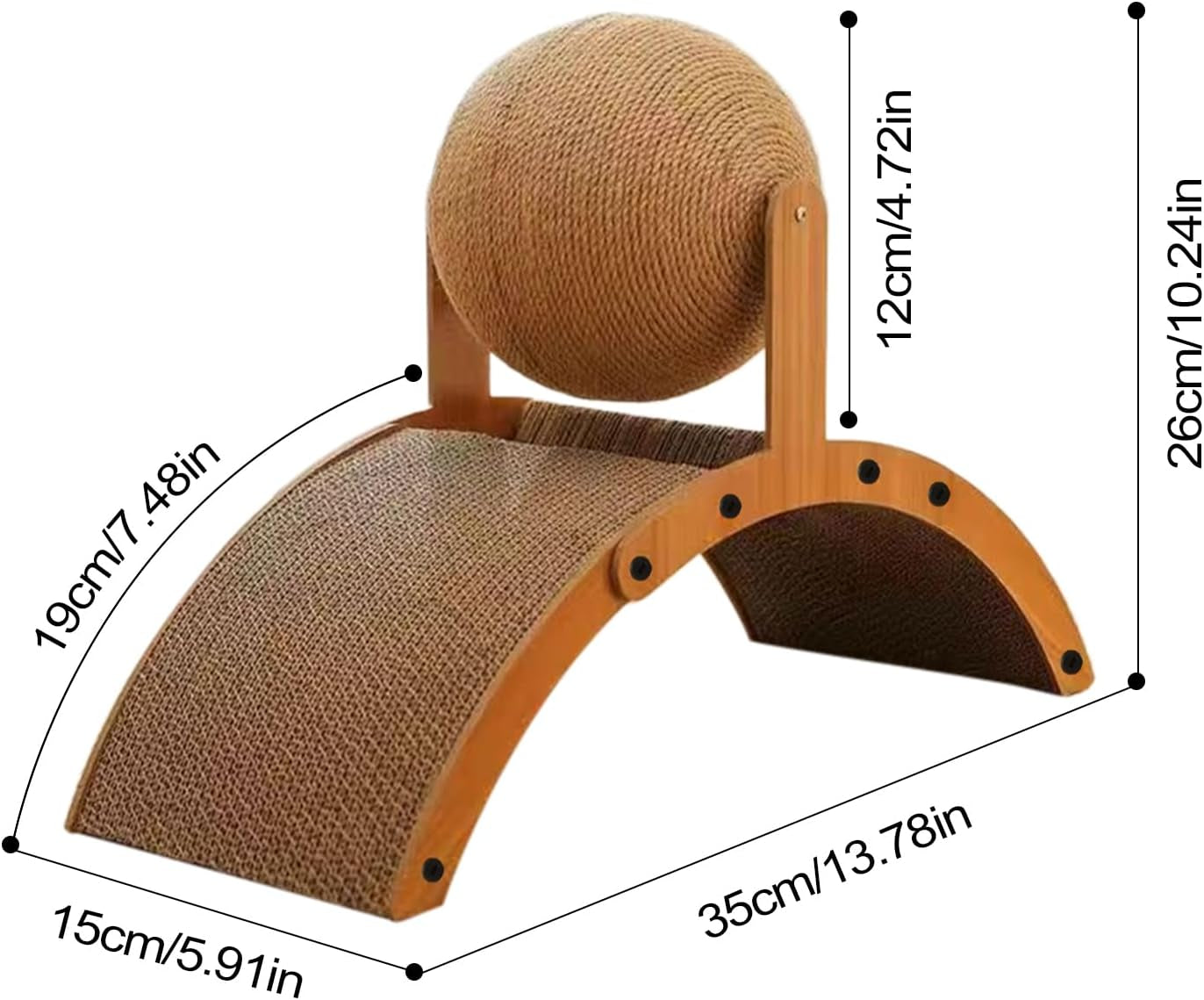 Cat Scratching Ball - Interactive Kitten Toys | Cat Scratching Ball | Pet Scratch Toy | Vertical Scratcher with Corrugated Base Interactive Kitten Toy for Multi-Play Rest Living Room Window Senior Pat | Cat Scratching Board for Indoor Bedroom Living Room Home House Balcony Patio Outdoor Kitten