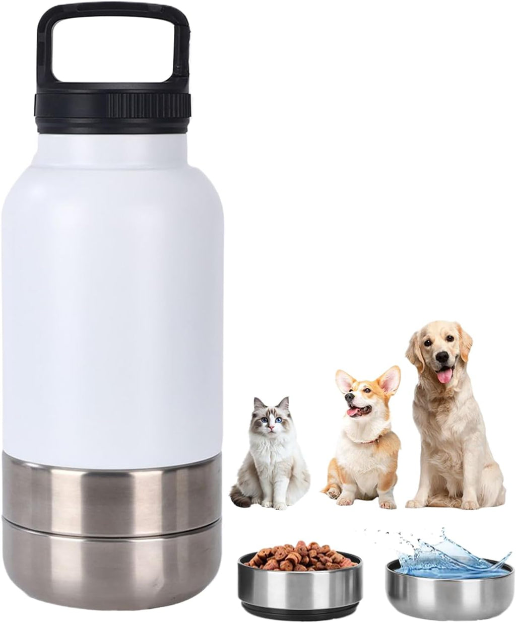 Portable Dog Water Bottle 1520Ml Pet Drinking Dispenser | Puppy Water Bottle with Bowl for Hiking Camping Outdoor Picnic Walking Dormitory Apartment