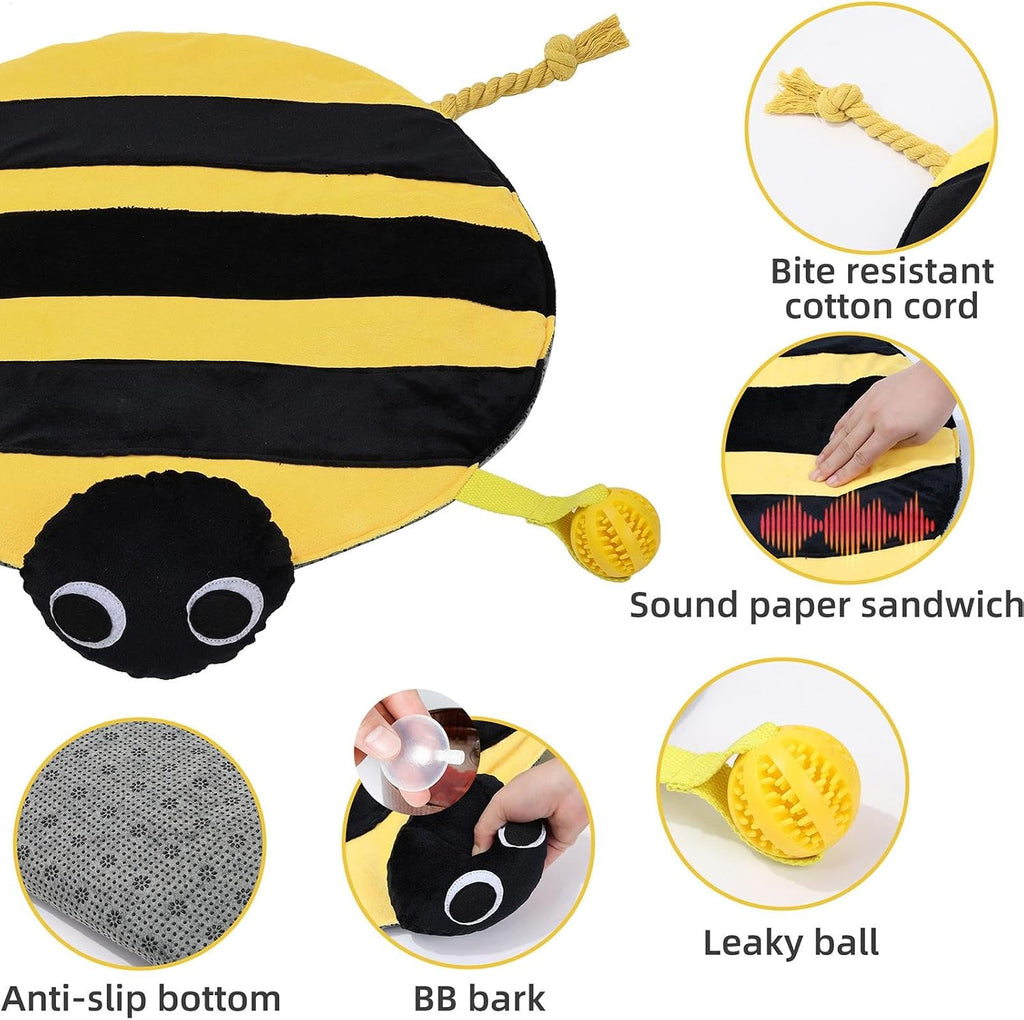Dog Play Mat, Interactive Treat Puzzle Carpet, Squeaky Toy Enrichment Mat, Soft Snuffle Feeding Pad, Compact Activity Rug for Boredom Relief, Engaging Sensory for Puppies Small Medium Dogs