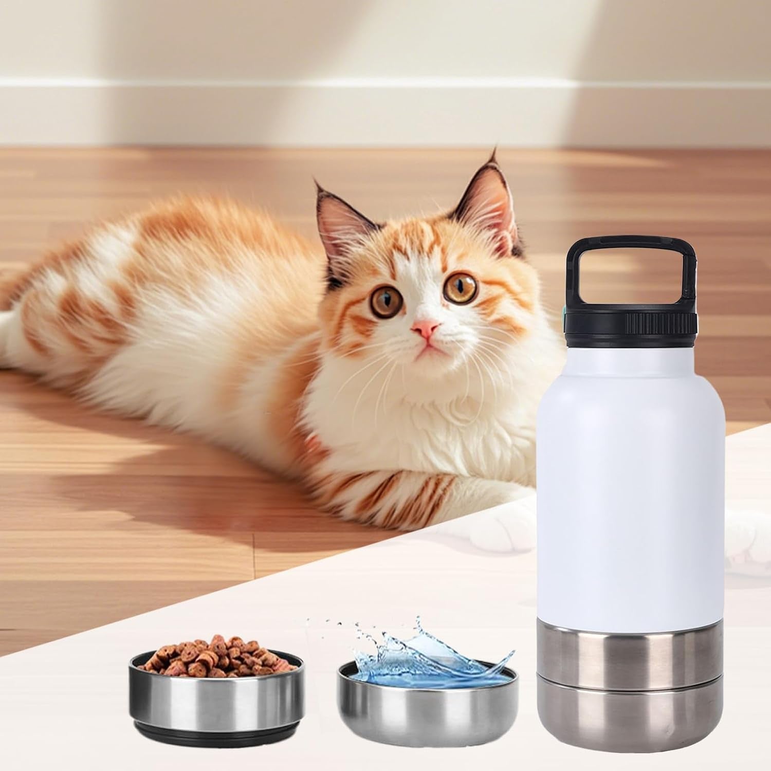 Portable Dog Water Bottle 1520Ml Pet Drinking Dispenser | Puppy Water Bottle with Bowl for Hiking Camping Outdoor Picnic Walking Dormitory Apartment