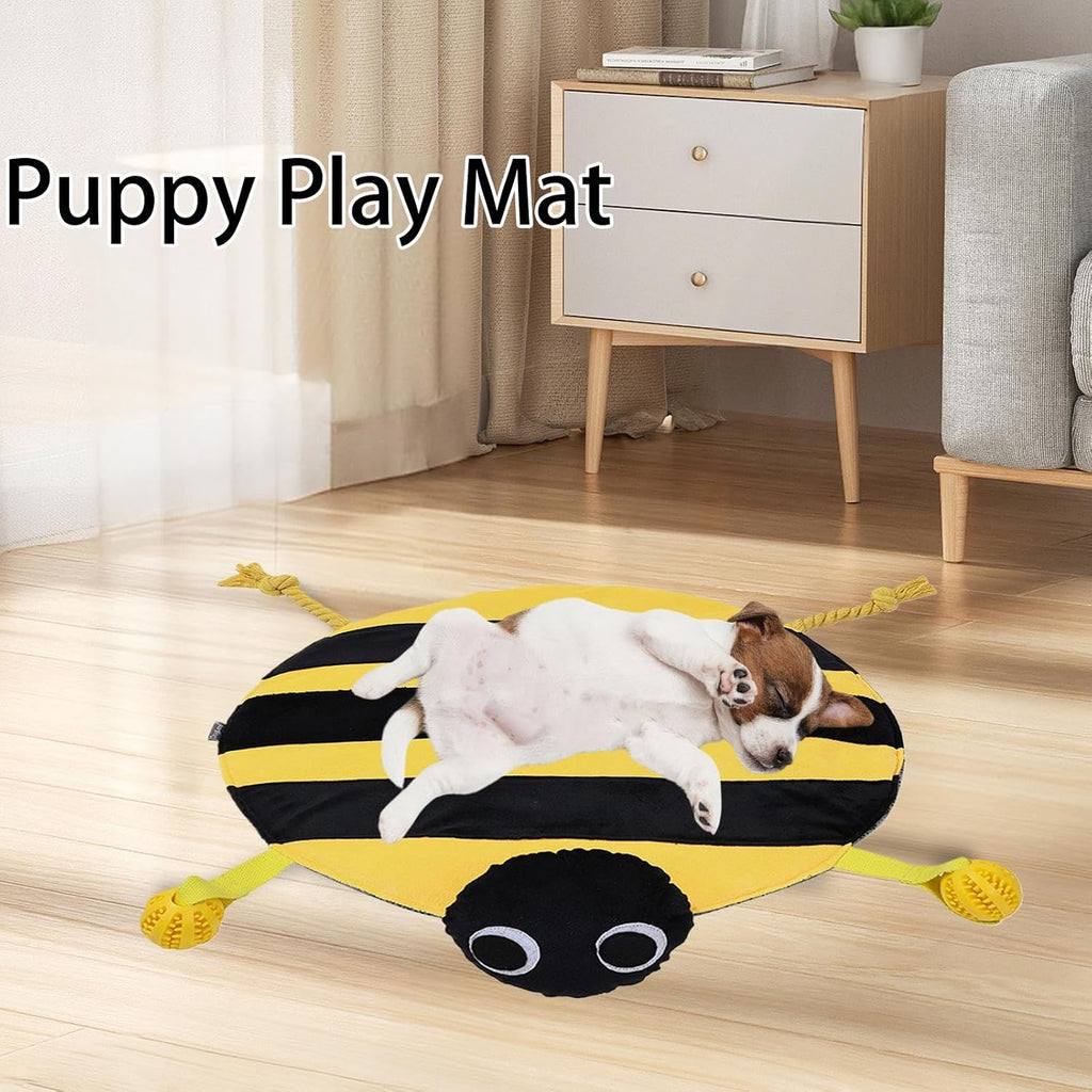 Dog Play Mat, Interactive Treat Puzzle Carpet, Squeaky Toy Enrichment Mat, Soft Snuffle Feeding Pad, Compact Activity Rug for Boredom Relief, Engaging Sensory for Puppies Small Medium Dogs