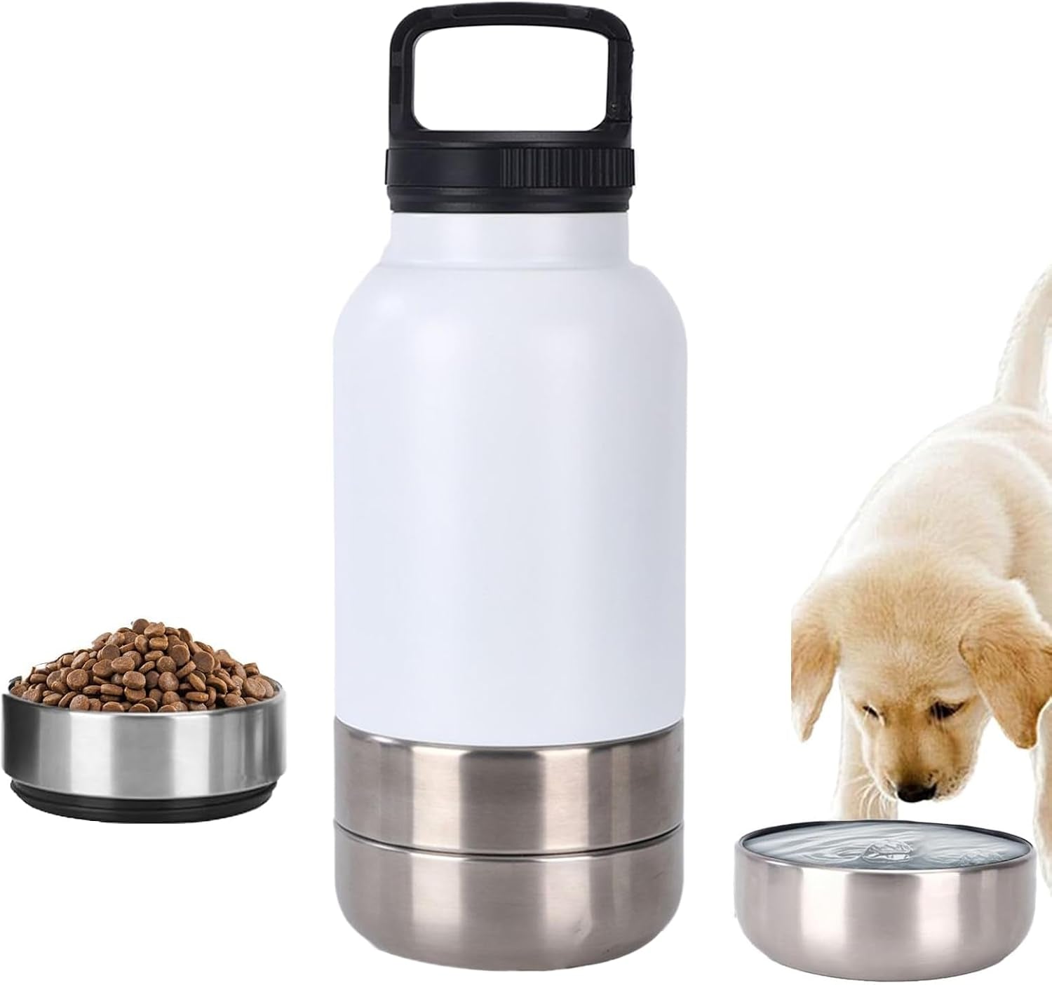 Portable Dog Water Bottle 1520Ml Pet Drinking Dispenser | Puppy Water Bottle with Bowl for Hiking Camping Outdoor Picnic Walking Dormitory Apartment