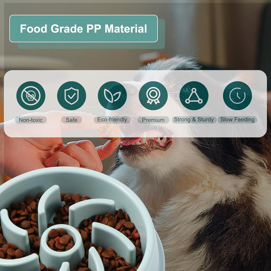 Slow Feeder Dog Bowl, anti Gulp Bowl for Fast Eaters | Non Slip Dog Food Bowl for Dry and Wet Food, Helps Slow Eating, 4 Cups, Easy Clean, for Medium and Large Dogs