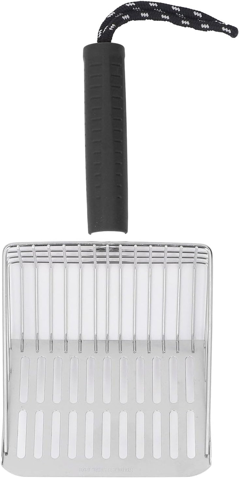 304 Stainless Steel Cat Litter Scoop | Removable Handle & Quick Filtration | Litter Box Scooper for Cats/Gardening/Beach | Sturdy & Non - Tarnishing (Black)