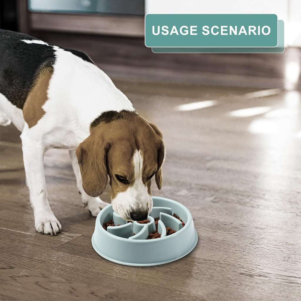 Slow Feeder Dog Bowl, anti Gulp Bowl for Fast Eaters | Non Slip Dog Food Bowl for Dry and Wet Food, Helps Slow Eating, 4 Cups, Easy Clean, for Medium and Large Dogs
