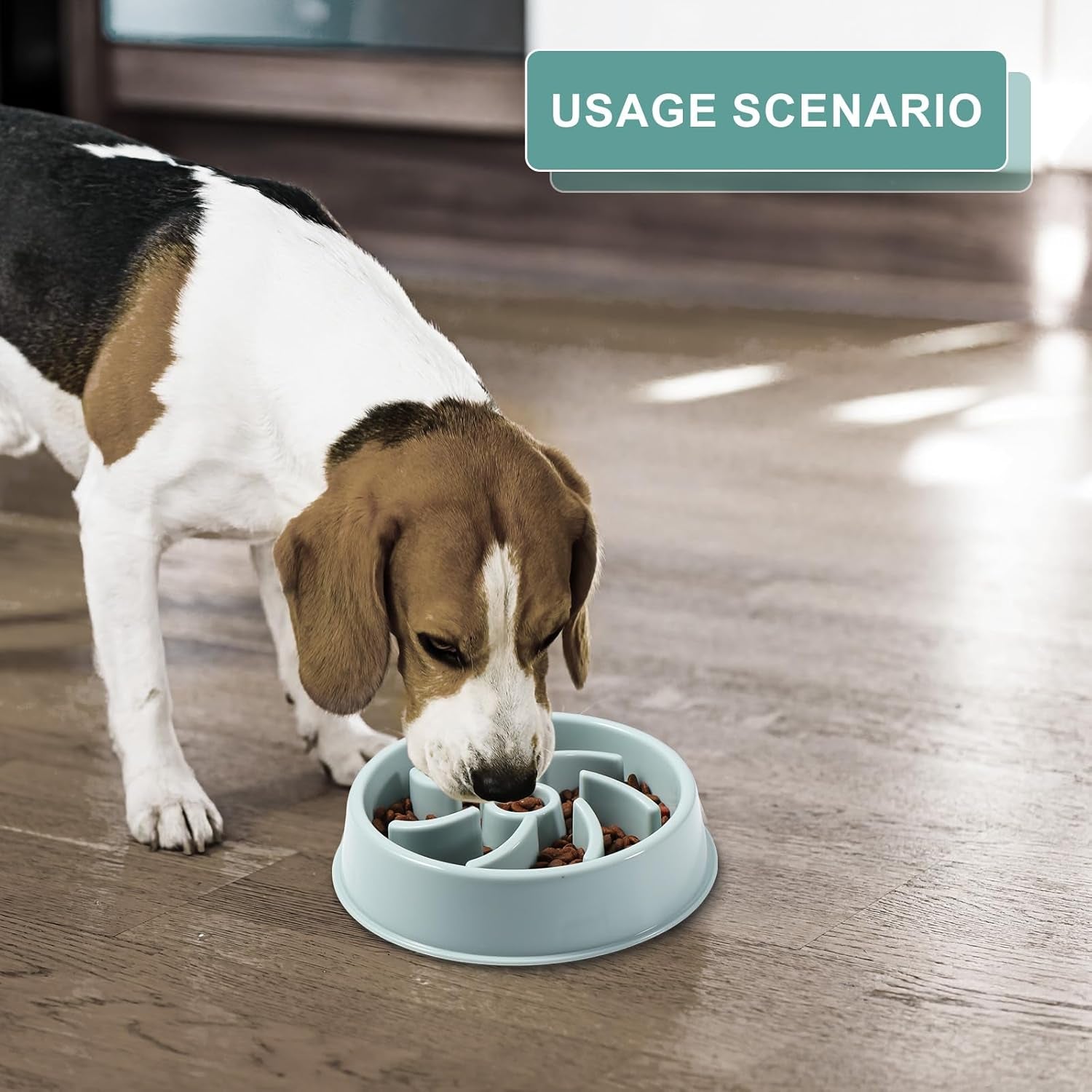 Slow Feeder Dog Bowl, anti Gulp Bowl for Fast Eaters | Non Slip Dog Food Bowl for Dry and Wet Food, Helps Slow Eating, 4 Cups, Easy Clean, for Medium and Large Dogs