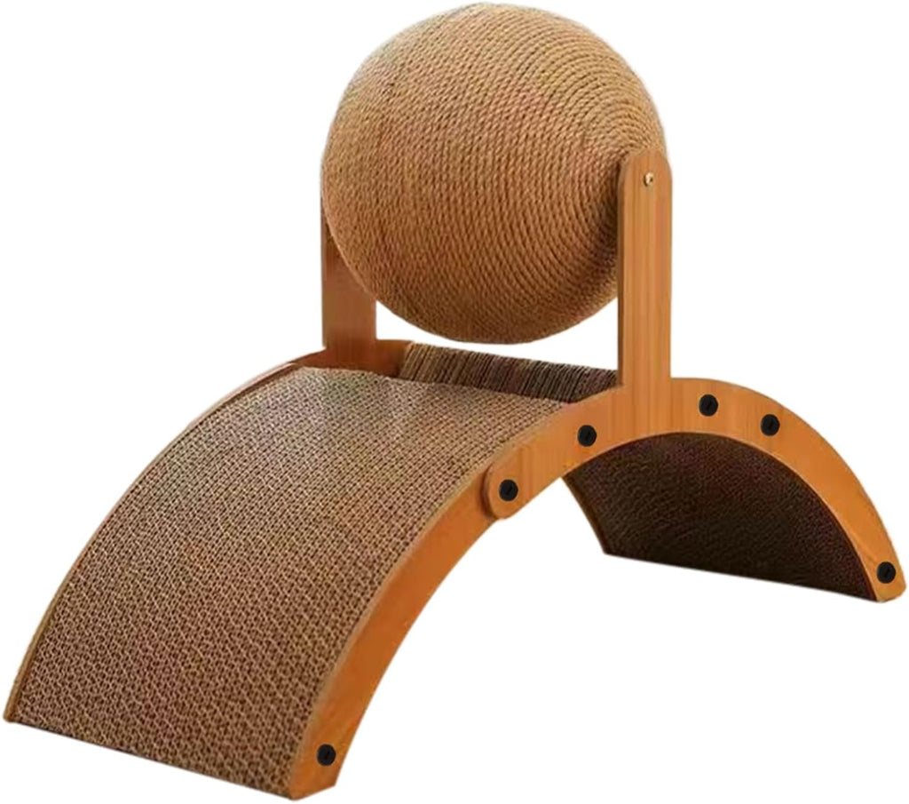 Cat Scratching Ball - Interactive Kitten Toys | Cat Scratching Ball | Pet Scratch Toy | Vertical Scratcher with Corrugated Base Interactive Kitten Toy for Multi-Play Rest Living Room Window Senior Pat | Cat Scratching Board for Indoor Bedroom Living Room Home House Balcony Patio Outdoor Kitten
