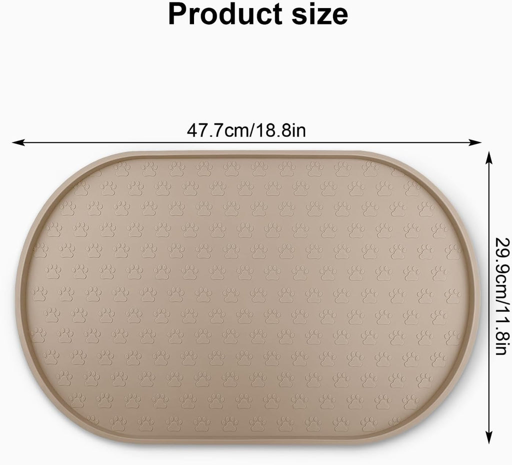 Dog Food Mat Anti-Slip Bowl Mats, High-Lips Waterproof Pet Placemat