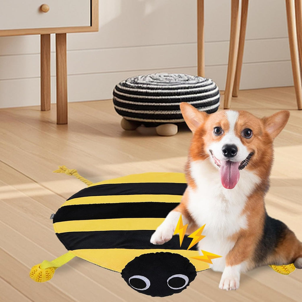 Dog Play Mat, Interactive Treat Puzzle Carpet, Squeaky Toy Enrichment Mat, Soft Snuffle Feeding Pad, Compact Activity Rug for Boredom Relief, Engaging Sensory for Puppies Small Medium Dogs